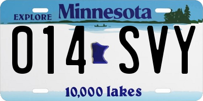 MN license plate 014SVY