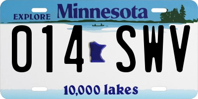 MN license plate 014SWV