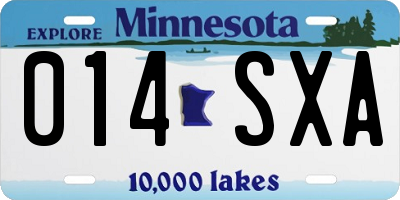 MN license plate 014SXA