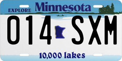 MN license plate 014SXM