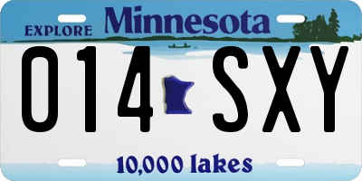 MN license plate 014SXY