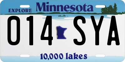 MN license plate 014SYA