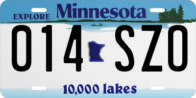 MN license plate 014SZO