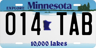 MN license plate 014TAB