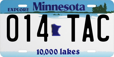 MN license plate 014TAC