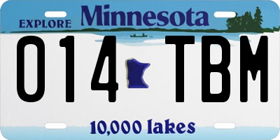 MN license plate 014TBM