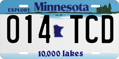 MN license plate 014TCD