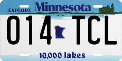 MN license plate 014TCL