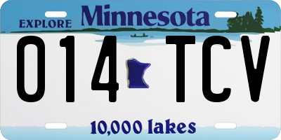 MN license plate 014TCV