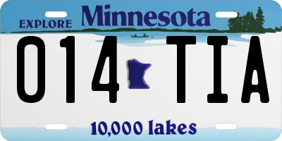 MN license plate 014TIA