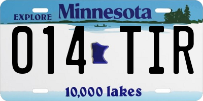 MN license plate 014TIR