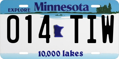 MN license plate 014TIW