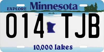 MN license plate 014TJB