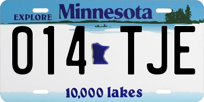 MN license plate 014TJE