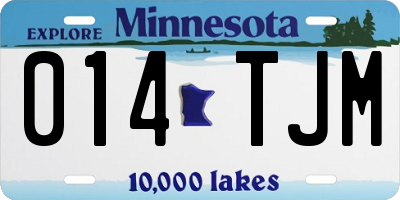 MN license plate 014TJM
