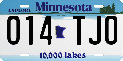 MN license plate 014TJO