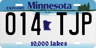 MN license plate 014TJP