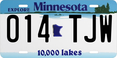MN license plate 014TJW