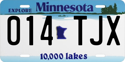 MN license plate 014TJX