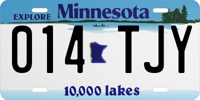 MN license plate 014TJY