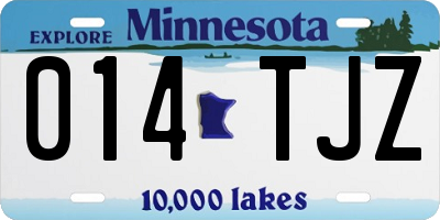 MN license plate 014TJZ