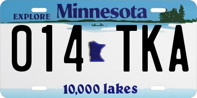 MN license plate 014TKA