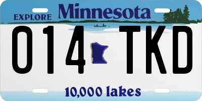 MN license plate 014TKD