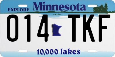 MN license plate 014TKF