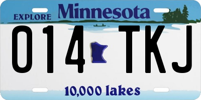 MN license plate 014TKJ