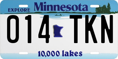 MN license plate 014TKN