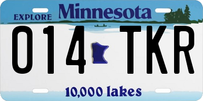 MN license plate 014TKR