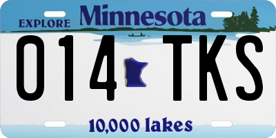 MN license plate 014TKS