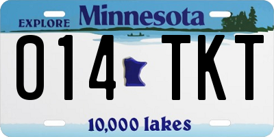 MN license plate 014TKT