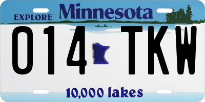 MN license plate 014TKW