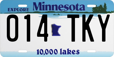 MN license plate 014TKY