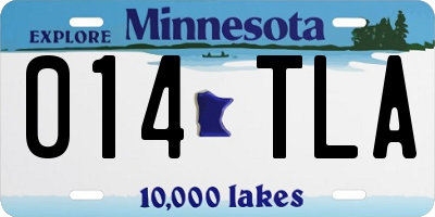 MN license plate 014TLA