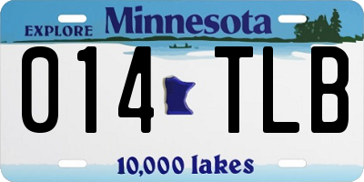 MN license plate 014TLB
