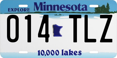 MN license plate 014TLZ