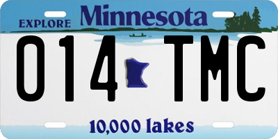 MN license plate 014TMC
