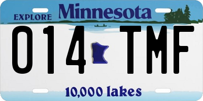 MN license plate 014TMF