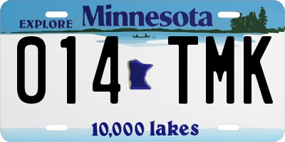 MN license plate 014TMK
