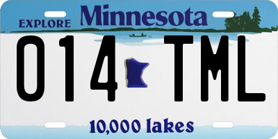 MN license plate 014TML