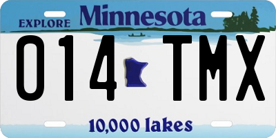 MN license plate 014TMX