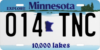 MN license plate 014TNC