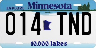 MN license plate 014TND