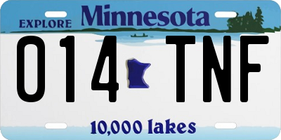MN license plate 014TNF