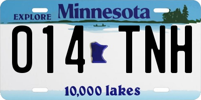 MN license plate 014TNH