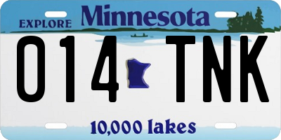 MN license plate 014TNK