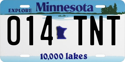 MN license plate 014TNT