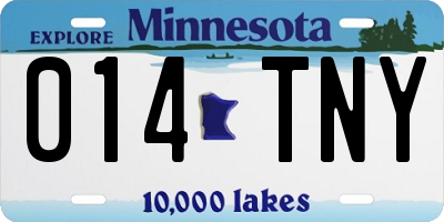 MN license plate 014TNY